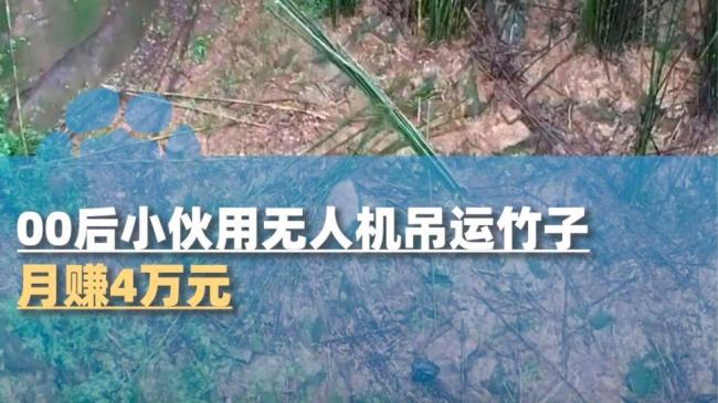 00后小伙用无人机吊运竹子月赚4万元